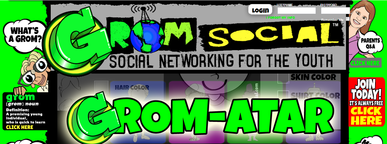 Grom Social Network For Kids,Facebook for kids,Facebook,Grom,