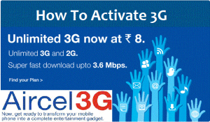 Activate 3G on Aircel, Activate 3G on Aircel, aircel datacard, techbuzzes