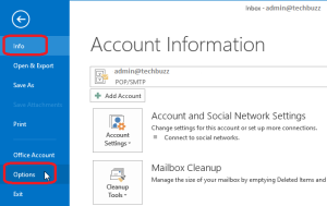 Account Info, Outlook 2013 Account Info, MS Outlook 2013 Account Info,