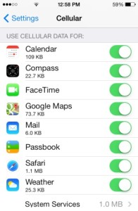 iOS 7 Tricks ,Data Usage on iOS 7, App Data Usage on iOS 7, Data Usage Utilization iOS 7, techbuzzes