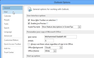 Mail Options, Outlook 2013 Mail Option, MS Outlook 2013 Mail Option,