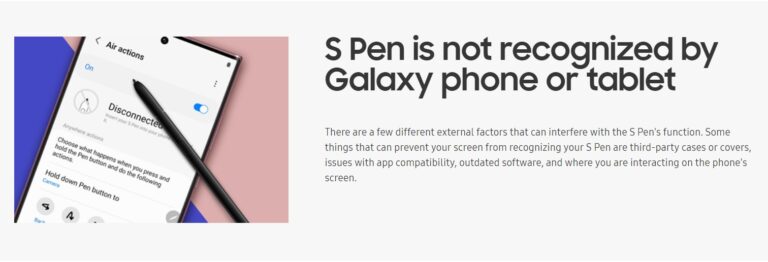 Samsung Z Fold 4 S Pen Not Working