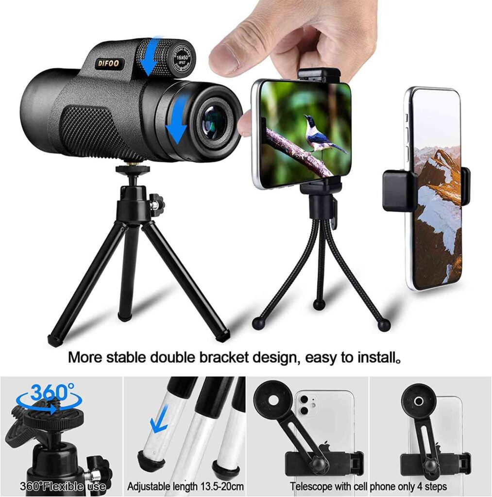 DIFOO Monocular Telescope for Smartphone, monocular telescope for iPhone, best monocular telescope for iPhone