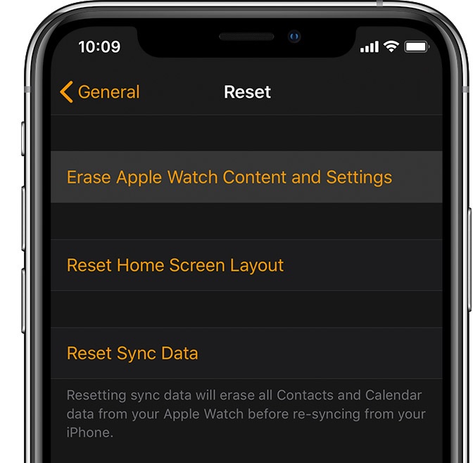 Resetting locked apple watch using iPhone