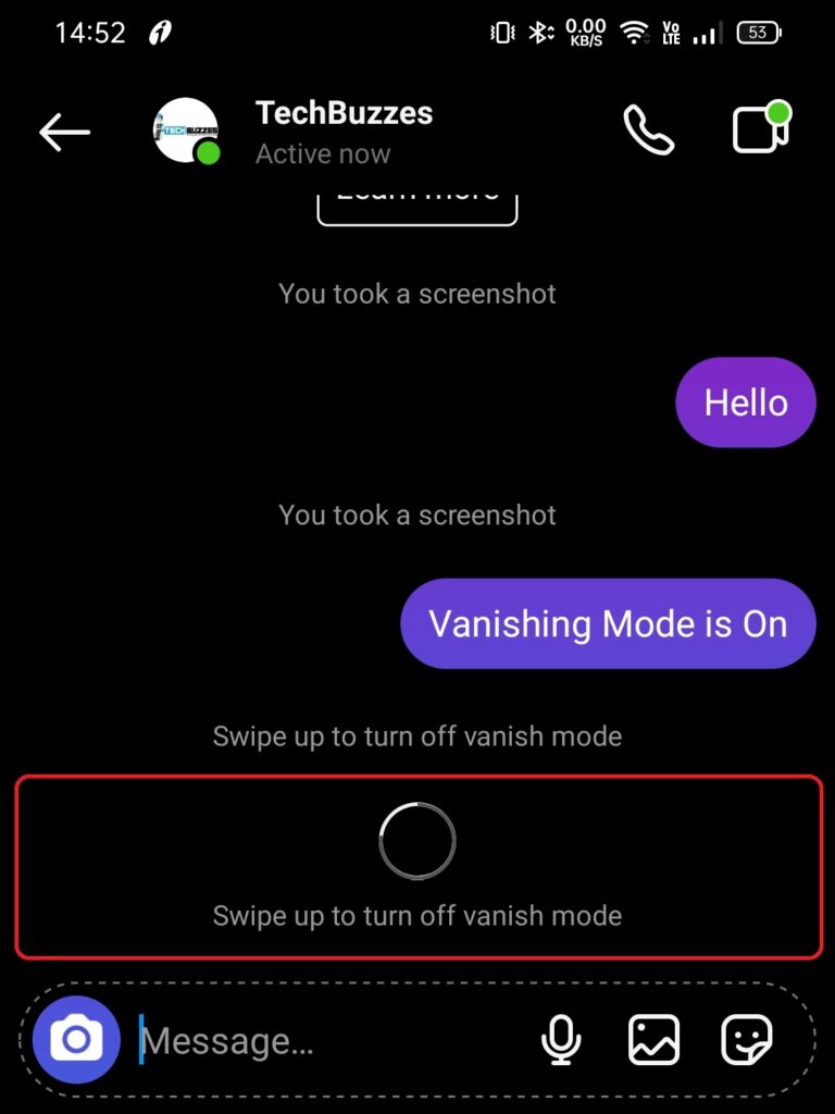 How to turn off vanish mode in Instagram DM